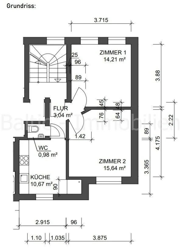 Immobilienangebot - Lübeck - Alle - Sanierte Zwei-Zimmer-Eigentumswohnung!