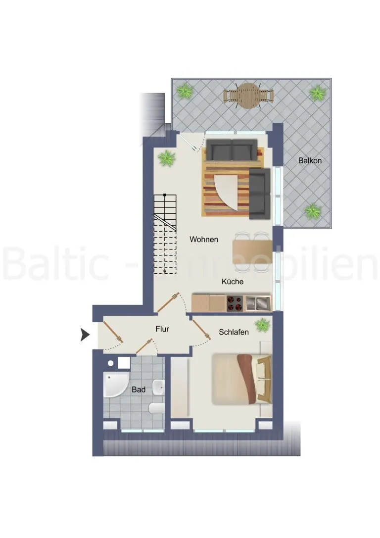 Immobilienangebot - Scharbeutz - Alle - ETW auf zwei Etagen mit Carport, EBK, auf Eigenlandgrundstück, in unmittelbarer Standnähe